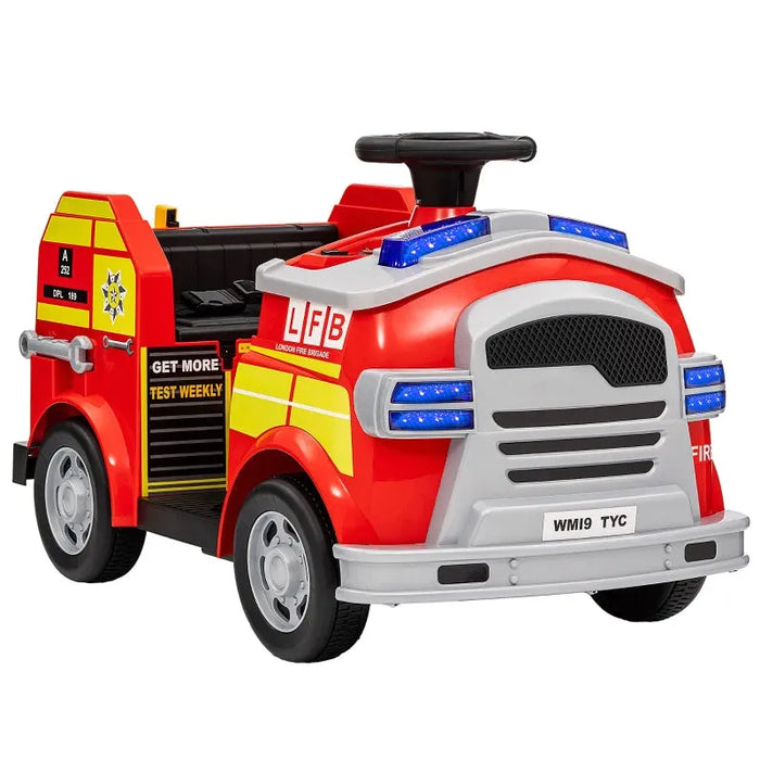 Kids Ride-On Fire Truck with Siren, Flashing Lights and Firefighting Tools 12V - Little and Giant Explorers AIYAPLAY