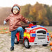 Kids Ride-On Fire Truck with Siren, Flashing Lights and Firefighting Tools 12V - Little and Giant Explorers AIYAPLAY