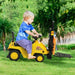 Kids Ride-On Forklift Tractor – Yellow and Black | Foot-to-Floor Excavator - Lever-Control Arm HOMCOM - Little and Giant Explorers HOMCOM