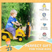 Kids Ride-On Forklift Tractor – Yellow and Black | Foot-to-Floor Excavator - Lever-Control Arm HOMCOM - Little and Giant Explorers HOMCOM