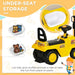 Kids Ride-On Forklift Tractor – Yellow and Black | Foot-to-Floor Excavator - Lever-Control Arm HOMCOM - Little and Giant Explorers HOMCOM