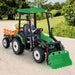 Ride on Hi-Top Tractor with Trailer, Music, Horn and USB Port 12V in Green - Little and Giant Explorers Costway