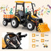 Ride on Hi-Top Tractor with Trailer, Music, Horn and USB Port 12V in Yellow - Little and Giant Explorers Costway