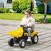 Kids Ride on Pedal Tractor with Manual Control Bucket - Little and Giant Explorers HOMCOM