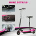 Kids Ride on Powered Folding E-Scooter with Warning Bell in Pink - Little and Giant Explorers HOMCOM