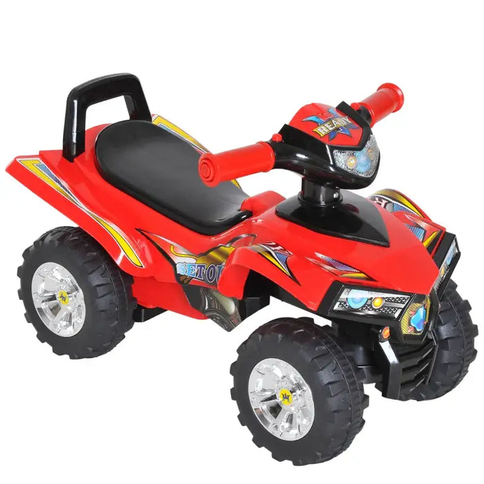 Kids Ride-On Quad Bike – Red | Foot-to-Floor Car with Horn, Music and LED Headlight HOMCOM - Little and Giant Explorers HOMCOM