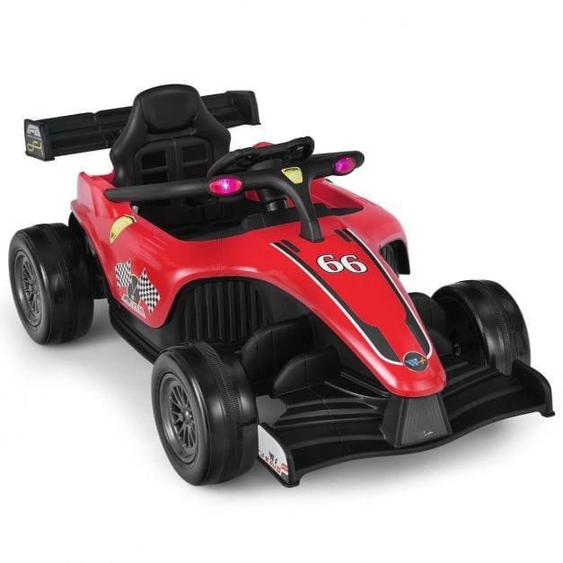 Race Car with Remote Control and MP3 Music 12V in Red - Little and Giant Explorers Costway