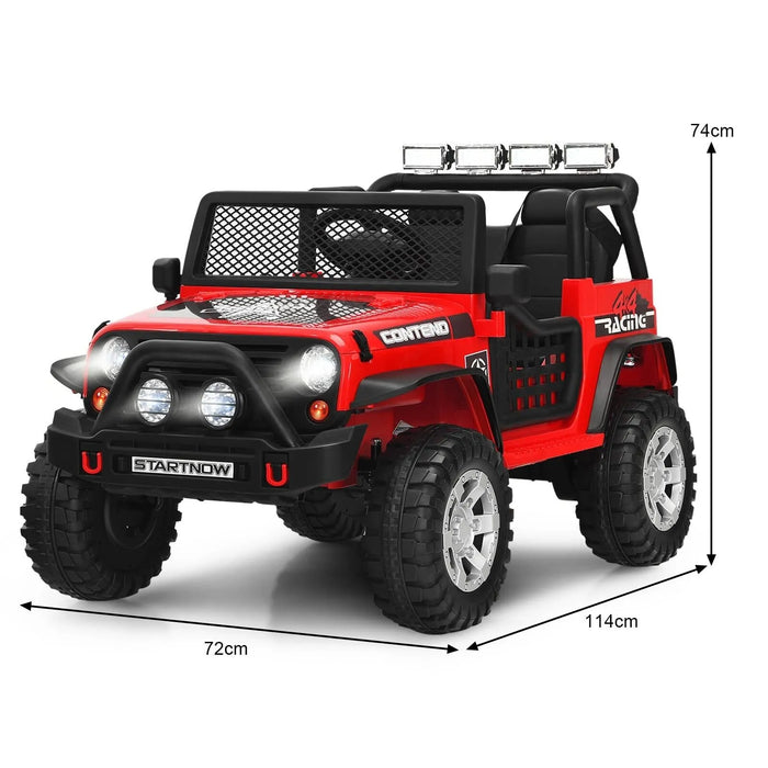 Ride on Truck with Parent Remote Control in Red 12V - Little and Giant Explorers Costway