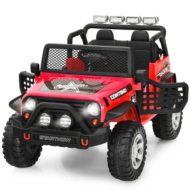 Ride on Truck with Parent Remote Control in Red 12V - Little and Giant Explorers Costway