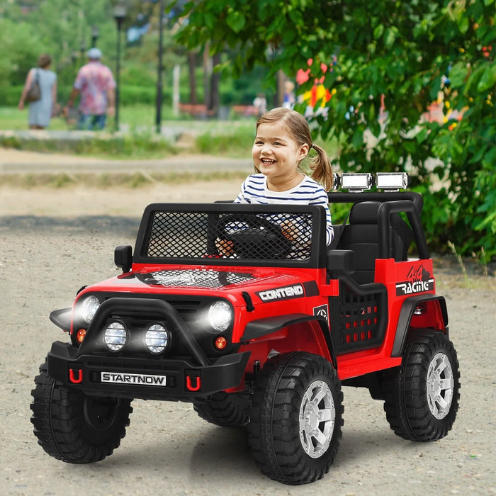 Ride on Truck with Parent Remote Control in Red 12V - Little and Giant Explorers Costway