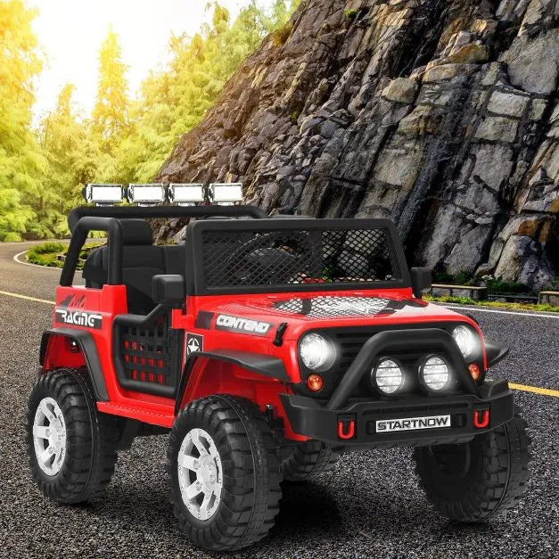 Ride on Truck with Parent Remote Control in Red 12V - Little and Giant Explorers Costway