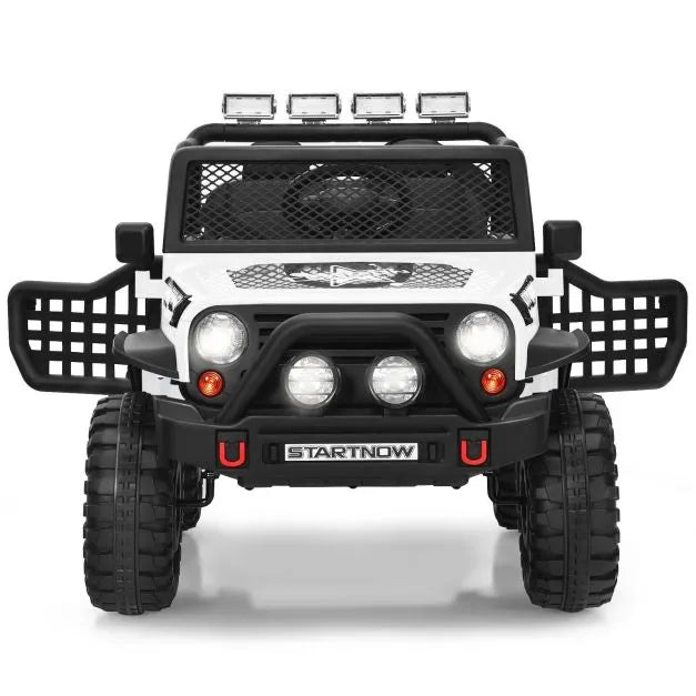 Ride on Truck with Parent Remote Control in White 12V - Little and Giant Explorers Costway