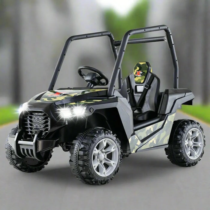 Kids Ride-On UTV with 3 Adjustable Speeds in Camouflage 24V - Little and Giant Explorers Costway