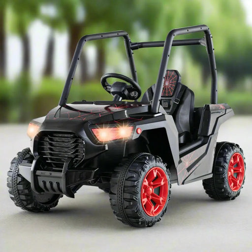 Kids Ride-On UTV with 3 Adjustable Speeds in Red and Black 24V - Little and Giant Explorers Costway