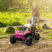 Kids Ride-On UTV with Remote and Four Suspension Wheels in Pink 12V - Little and Giant Explorers AIYAPLAY