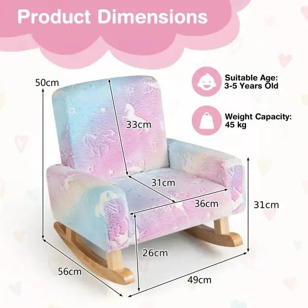 Glow-in-the-Dark Kids Rocking Chair with Rocking Feet - Little and Giant Explorers Costway