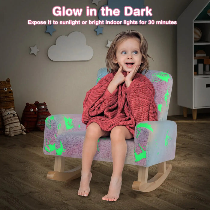 Glow-in-the-Dark Kids Rocking Chair with Rocking Feet - Little and Giant Explorers Costway