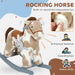 Kids Rocking Horse - Brown | Plush Ride-On Pony - Sounds, Wooden Base and Bonus Teddy AIYAPLAY - Little and Giant Explorers