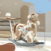 Kids Rocking Horse - Brown | Plush Ride-On Pony - Sounds, Wooden Base and Bonus Teddy AIYAPLAY - Little and Giant Explorers