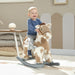 Kids Rocking Horse - Brown | Plush Ride-On Pony - Sounds, Wooden Base and Bonus Teddy AIYAPLAY - Little and Giant Explorers