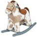 Kids Rocking Horse - Brown | Plush Ride-On Pony - Sounds, Wooden Base and Bonus Teddy AIYAPLAY - Little and Giant Explorers