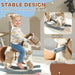 Kids Rocking Horse - Brown | Plush Ride-On Pony - Sounds, Wooden Base and Bonus Teddy AIYAPLAY - Little and Giant Explorers