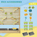 Wooden kids sand and water playset with dual sinks, waterfall feature, and 18 colorful accessories.