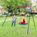 Kids Saucer Swing and Belt Swing Set | Adjustable Height - 150kg Capacity OUTSUNNY - Little and Giant Explorers Costway