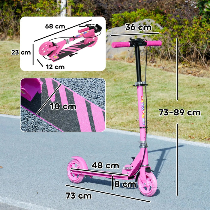 Kids Scooter with 2 Light-Up Wheels in Pink - Little and Giant Explorers AIYAPLAY