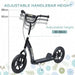 Black kids scooter with adjustable handlebar height, wide deck, and EVA wheels, 80-88cm.