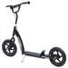Black kids scooter with adjustable height, wide deck, and EVA wheels on white background