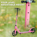 Kids Kick Scooter with Four-Level Adjustable Handlebar in Pink - Little and Giant Explorers AIYAPLAY