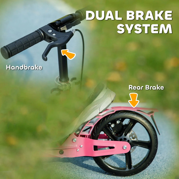 Kids Kick Scooter with Four-Level Adjustable Handlebar in Pink - Little and Giant Explorers AIYAPLAY