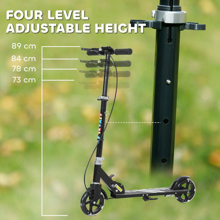 Kids Scooter with 2 Light-Up Wheels in Black - Little and Giant Explorers AIYAPLAY