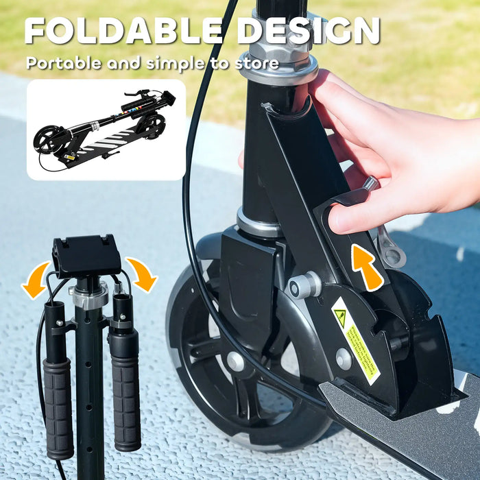 Kids Scooter with 2 Light-Up Wheels in Black - Little and Giant Explorers AIYAPLAY