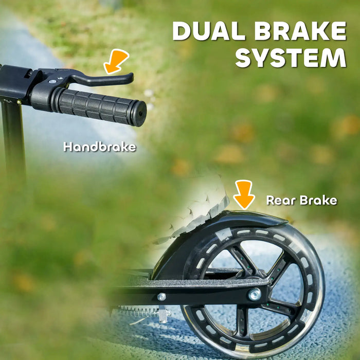 Kids Scooter with 2 Light-Up Wheels in Black - Little and Giant Explorers AIYAPLAY