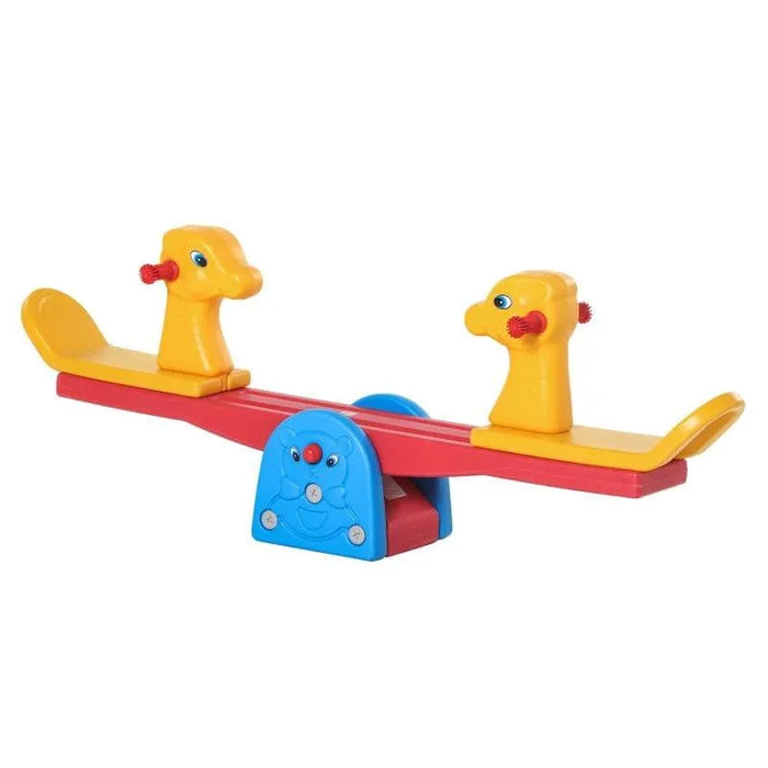 Colorful kids seesaw with animal design, adjustable height for indoor and outdoor play