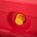 Close-up of yellow plastic adjustable knob on red seesaw frame for kids