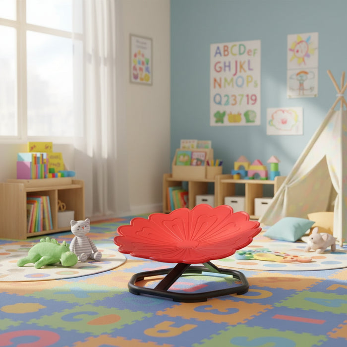 Kids Swivel Chair Red Flower Shape | 360° Swivel Design and Anti-Slip Strips - Little and Giant Explorers AIYAPLAY
