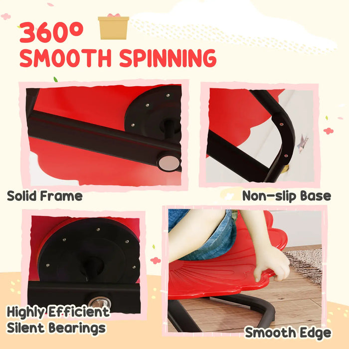 Kids Swivel Chair Red Flower Shape | 360° Swivel Design and Anti-Slip Strips - Little and Giant Explorers AIYAPLAY