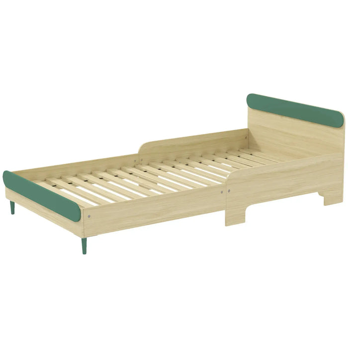 Single Bed Green Natural Wood Finish 190x90cm | Extended Length Junior Bed - Little and Giant Explorers AIYAPLAY