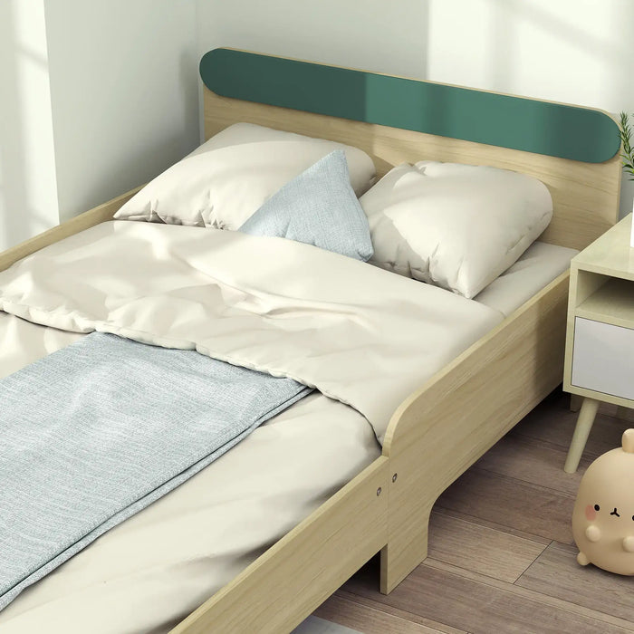 Single Bed Green Natural Wood Finish 190x90cm | Extended Length Junior Bed - Little and Giant Explorers AIYAPLAY