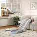 Kids Slide for Bed Grey | Compact Storage with Buffer Zone - Little and Giant Explorers AIYAPLAY