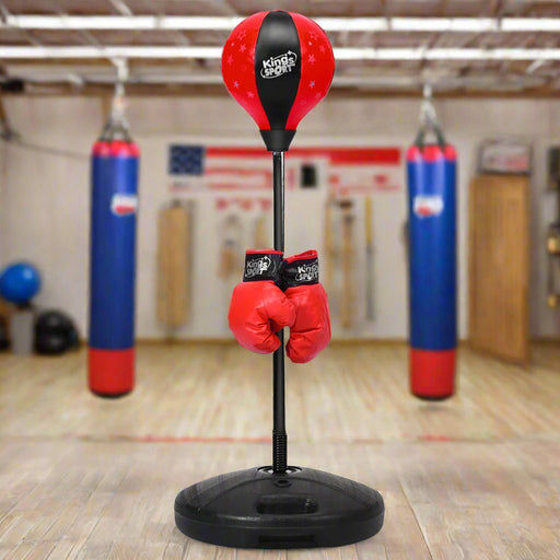 Kids Standing Punching Bag with Stand and Gloves - Little and Giant Explorers Costway