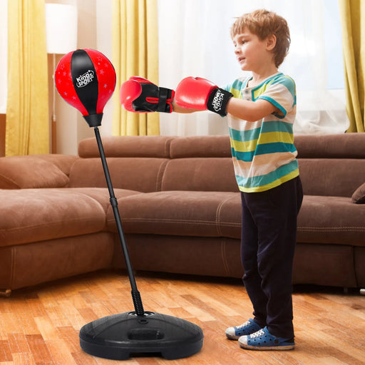 Kids Standing Punching Bag with Stand and Gloves - Little and Giant Explorers Costway