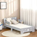 Kids Star and Moon Patterned Bed with Side Rails (76 x 143cm) - Little and Giant Explorers ZONEKIZ