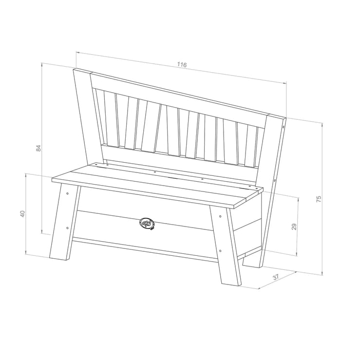 Storage Bench 'Corky' in Grey and White - Little and Giant Explorers AXI