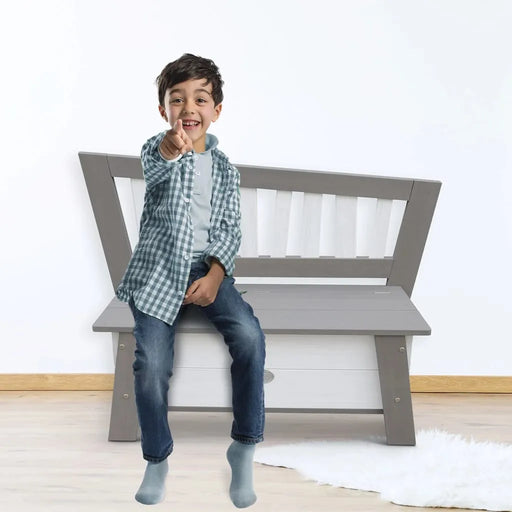 Storage Bench 'Corky' in Grey and White - Little and Giant Explorers AXI