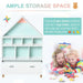 Kids Storage Unit | White House-Shaped Bookcase with 8 Shelves and Drawer HOMCOM - Little and Giant Explorers HOMCOM