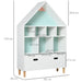Kids Storage Unit | White House-Shaped Bookcase with 8 Shelves and Drawer HOMCOM - Little and Giant Explorers HOMCOM